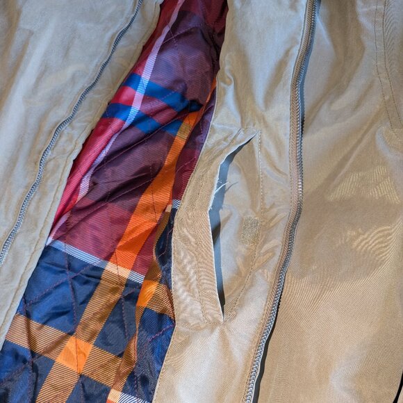 St John's Bay Tan Plaid Lined Bomber Jacket Coat XL (water repellent) - Picture 7 of 12